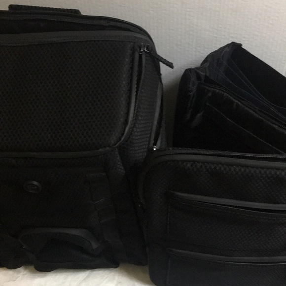 Black Backpack Inside File Laptop Sleeve Set - Picture 3 of 7